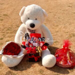 Bear with Flowers and Chocolates