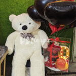 Big Bear with Acrylic Box and Balloons